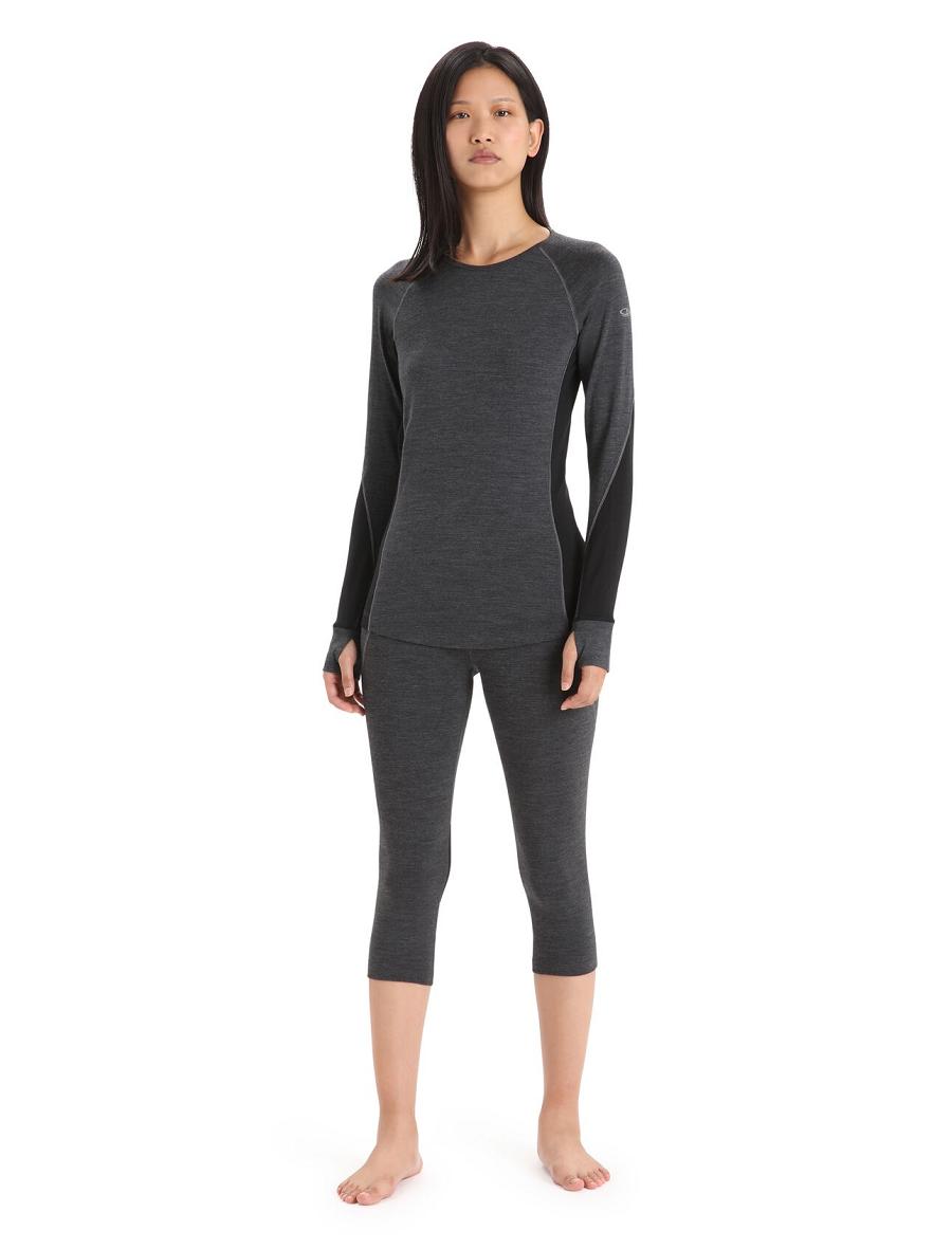 Icebreaker BodyfitZone™ Merino 260 Zone 3/4 Thermal Leggings Női Base Layers Fekete | HU 1868LISH